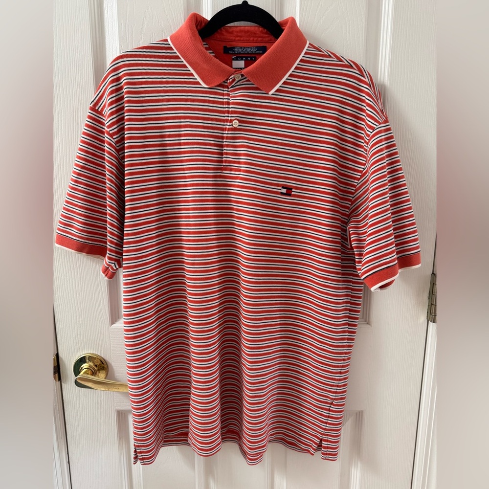 Tommy Hilfiger stripe polo style shirt size large